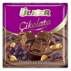 Шоколад Ulker молочный с изюмом и фундуком, 60г Шоколад Ulker молочный с изюмом и фундуком, 60г